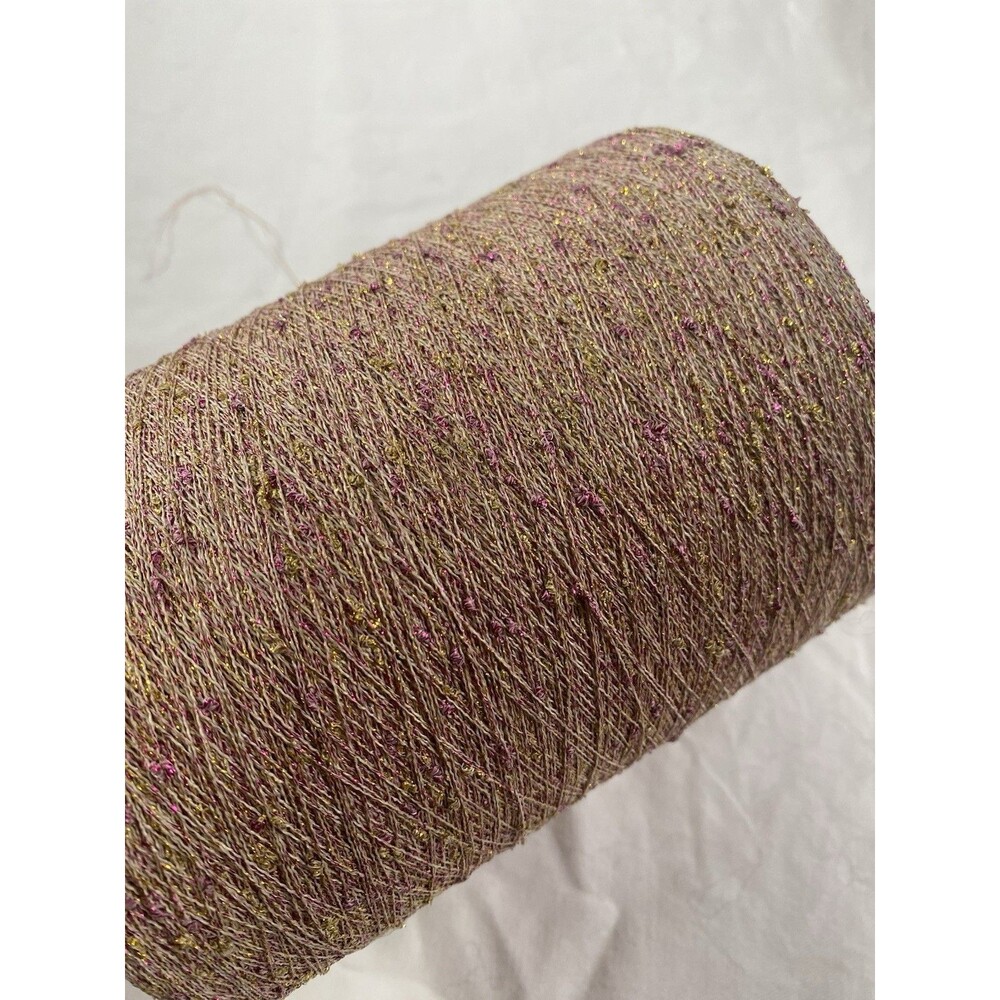 Fancy Cone Yarn Pink Gold Slub Thread Clothes Needlework 720g  #799